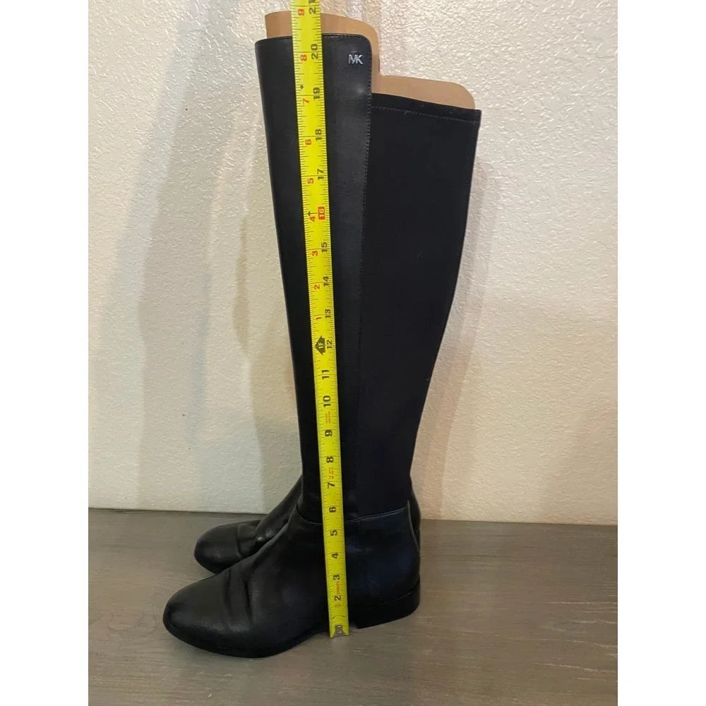 Michael Kors Black Leather Over The Knee Stretch Back Boot Womens 8 Riding Style